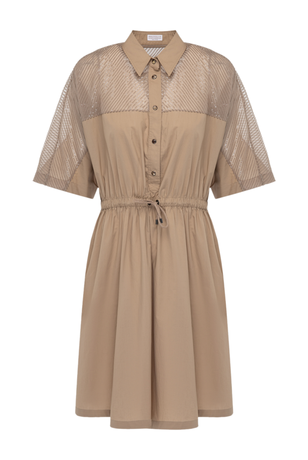 Beige shirt dress with an accent at the waist - photo 1