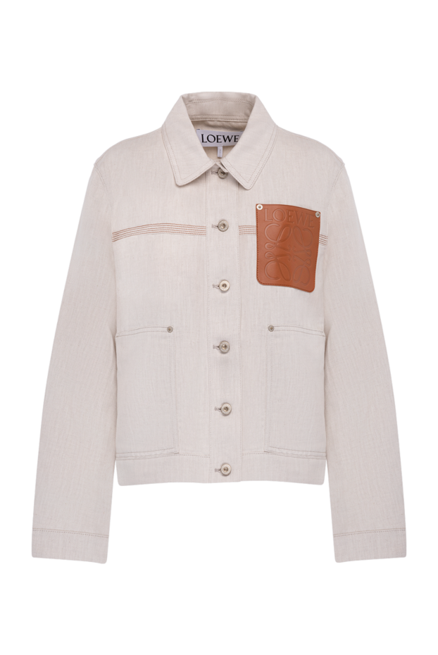 Loewe woman women's denim jacket made of cotton and linen, beige buy with prices and photos 178031 - photo 1