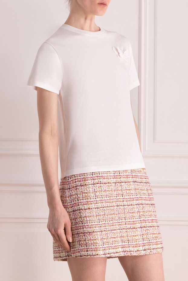 Valentino women's white cotton t-shirt with a 3d butterfly design 178039 - photo 3
