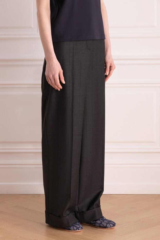 Loro Piana wool pants for women gray 178069 - photo 3