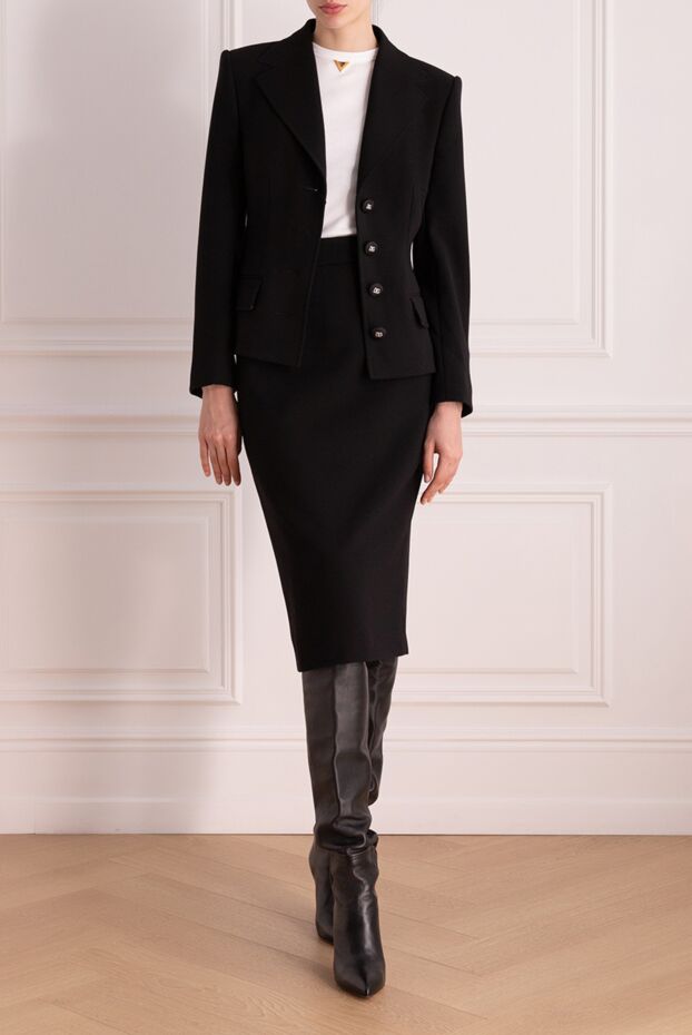 Dolce & Gabbana woman women's black suit with a skirt made of wool and elastane buy with prices and photos 178083 - photo 2