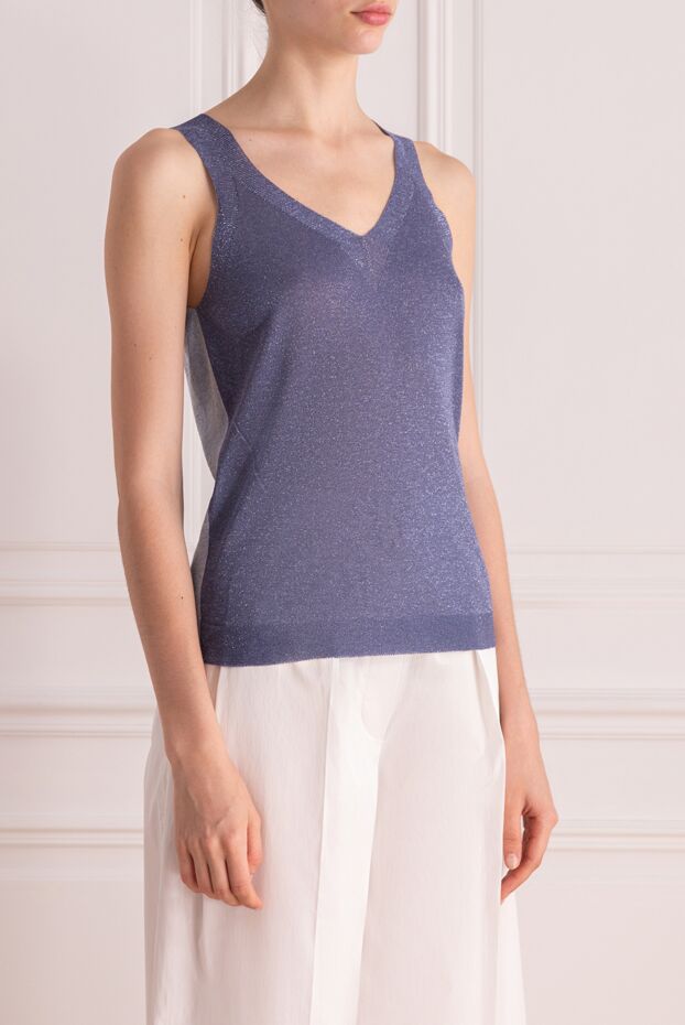 D.Exterior viscose and polyester top for women blue 178131 - photo 3