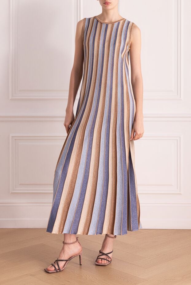 D.Exterior women's knitted maxi dress with colorful stripes 178138 - photo 2