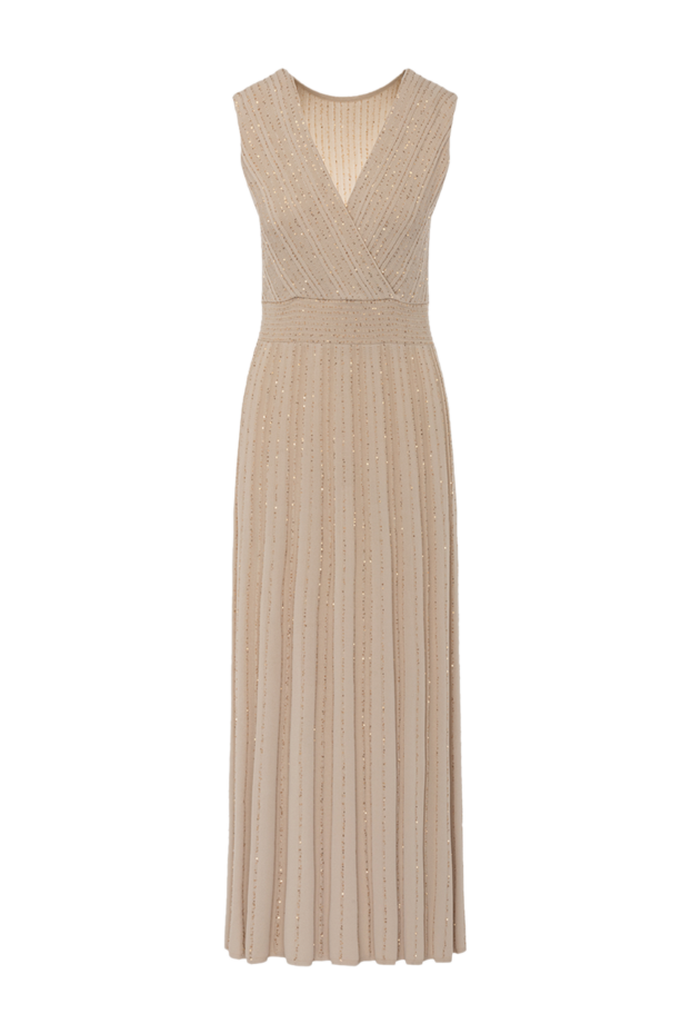 D.Exterior a sleeveless, light-colored dress with a shimmery finish and a waist accent. 178141 - photo 1