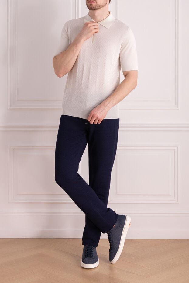 Stefano Ricci pants made of cotton and polyester men's blue 178186 - photo 2