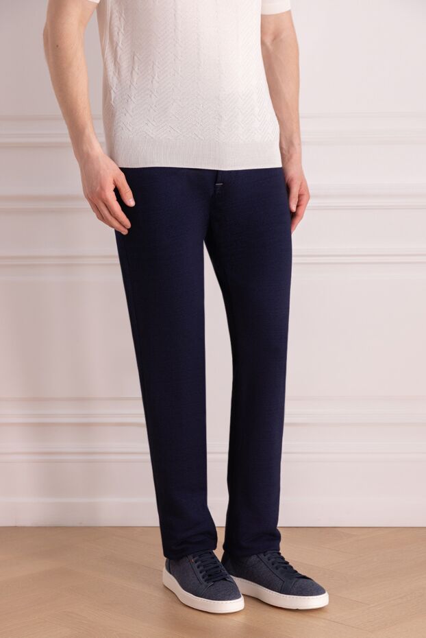 Stefano Ricci pants made of cotton and polyester men's blue 178186 - photo 3
