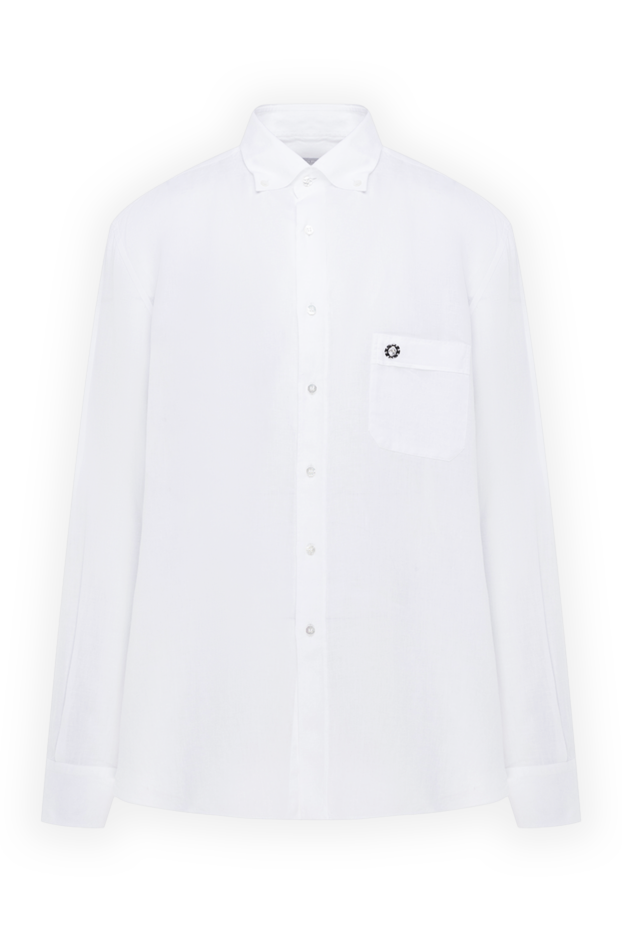 Stefano Ricci men's white linen shirt with octagonal logo 178187 - photo 1