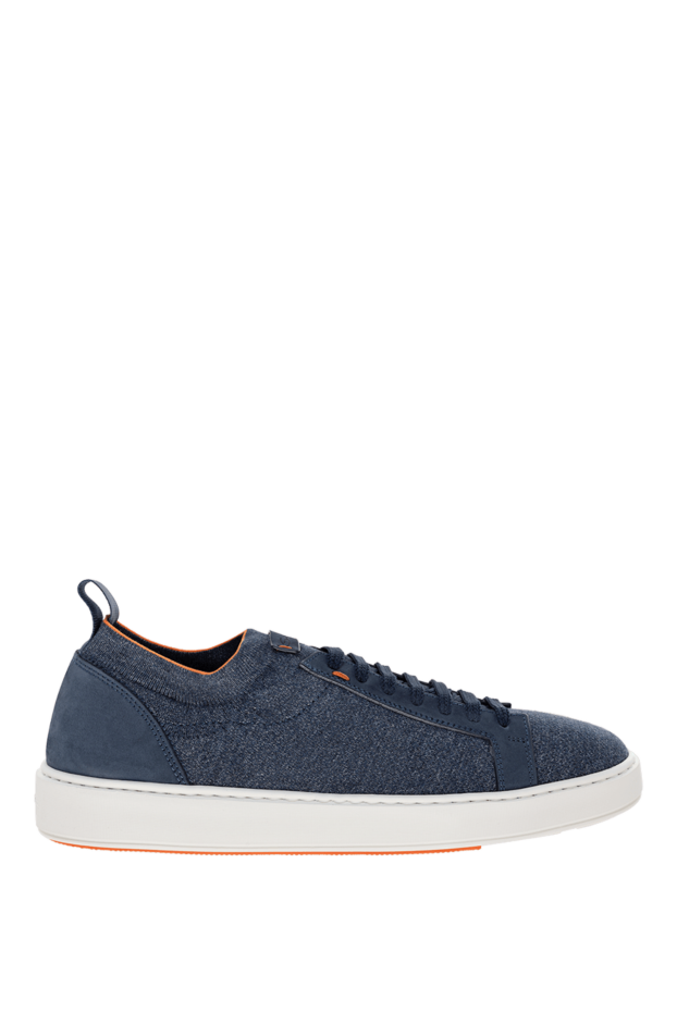 Santoni man men's blue cotton sneakers buy with prices and photos 178208 - photo 1