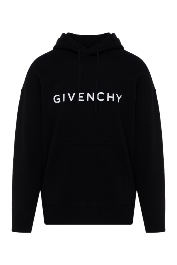 Givenchy black men's straight-cut hoodie with a hood and a logo 178223 - photo 1