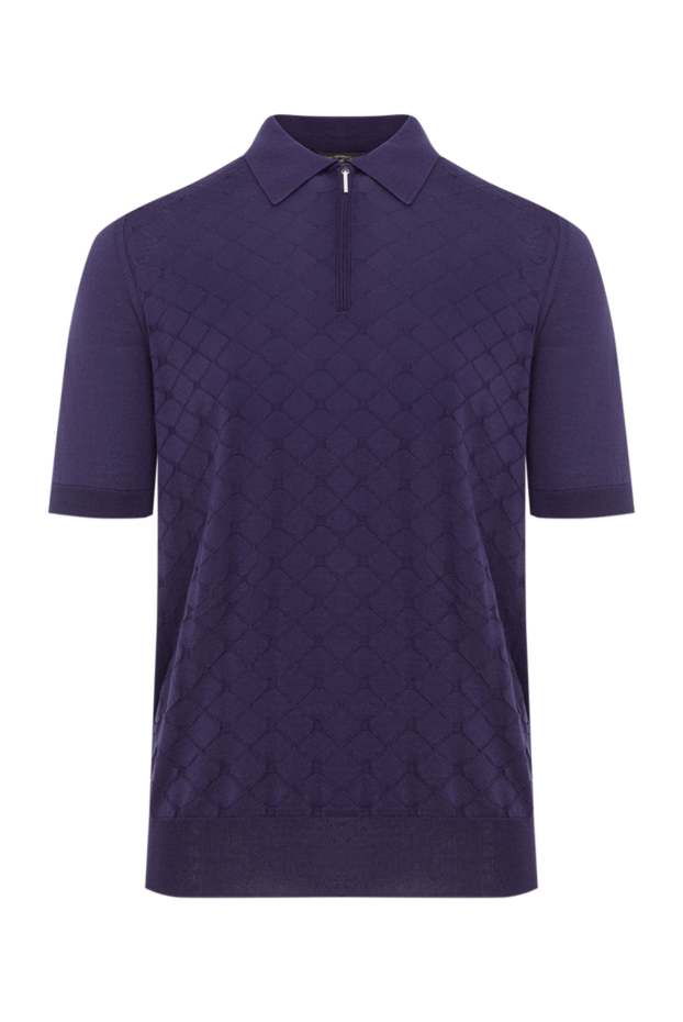Cesare di Napoli men's blue silk polo shirt 178327 - photo 1