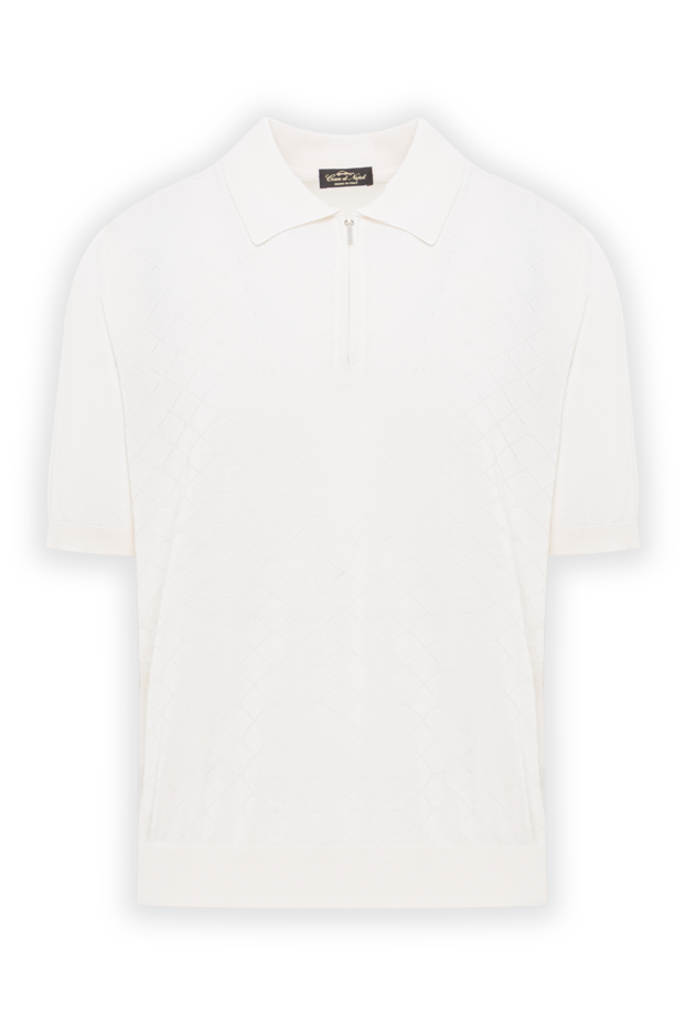 Cesare di Napoli men's white silk polo shirt 178329 - photo 1