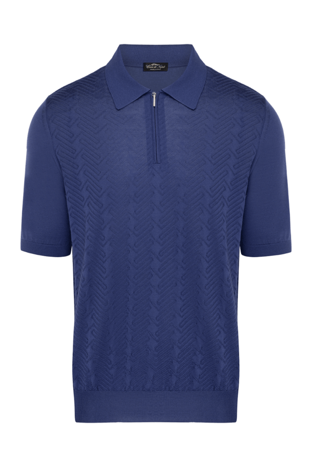 Cesare di Napoli man blue silk polo for men buy with prices and photos 178334 - photo 1