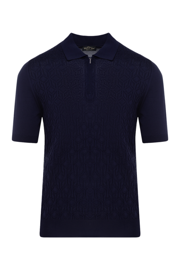 Cesare di Napoli man men's blue silk polo buy with prices and photos 178338 - photo 1