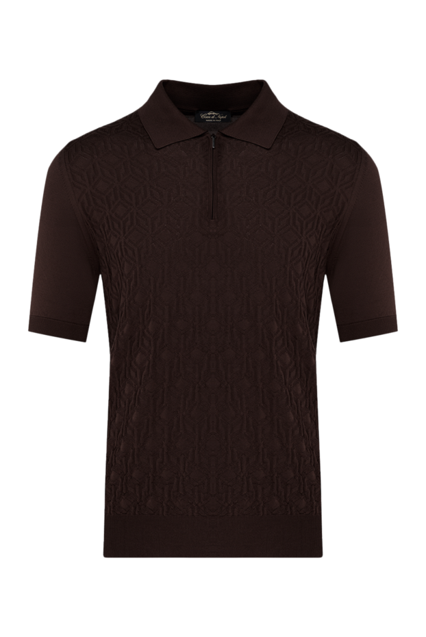 Cesare di Napoli man men's brown silk polo buy with prices and photos 178339 - photo 1