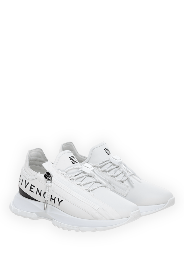 Givenchy white leather sneakers with a large brand logo 178357 - photo 3
