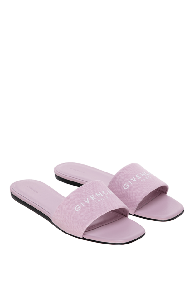 Givenchy cotton and leather flip flops for women pink 178359 - photo 3