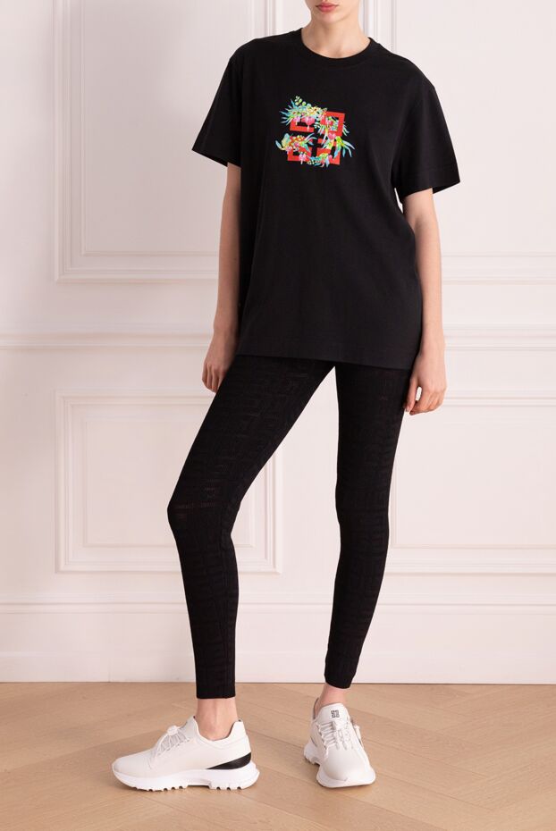 Givenchy black leggings with a lace pattern and logo 178362 - photo 2