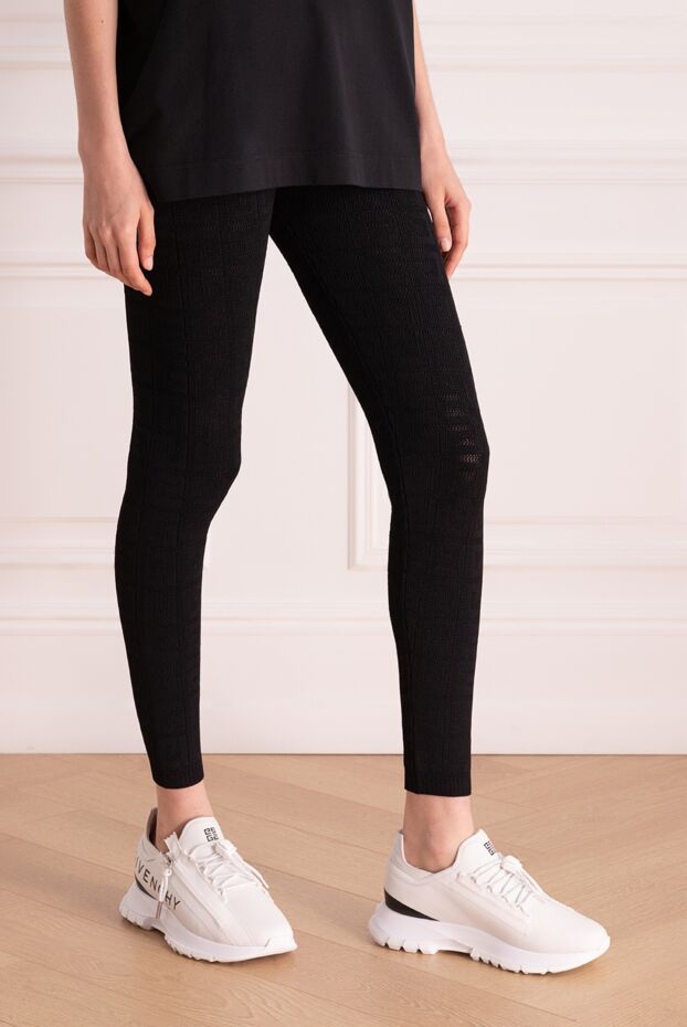 Givenchy black leggings with a lace pattern and logo 178362 - photo 3