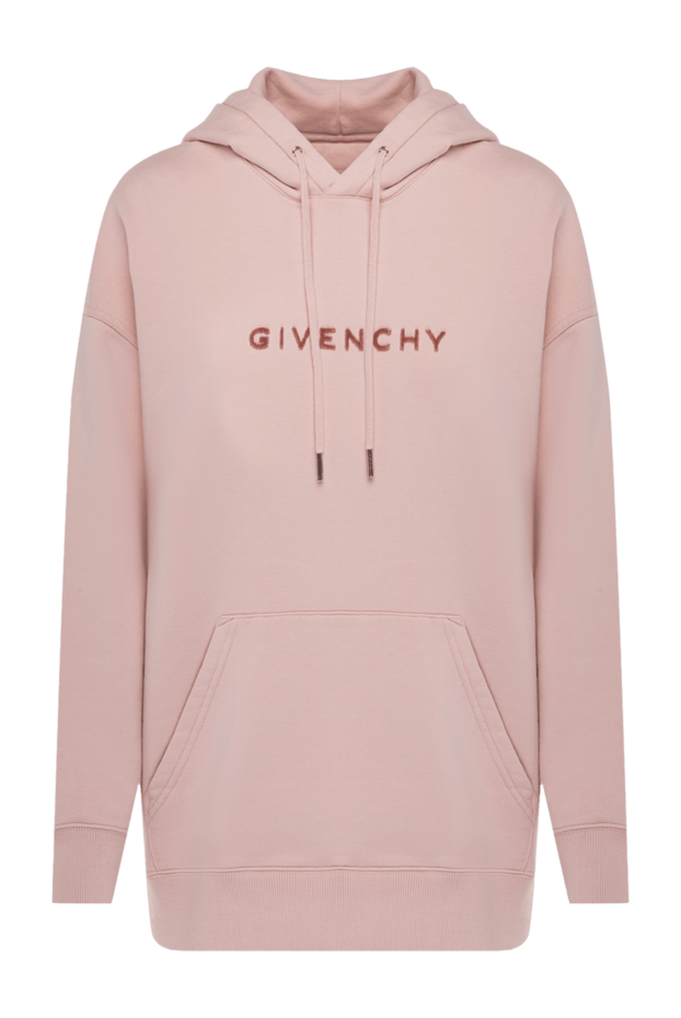 Givenchy women's pink cotton long-sleeve hoodie with embroidered logo 178363 - photo 1