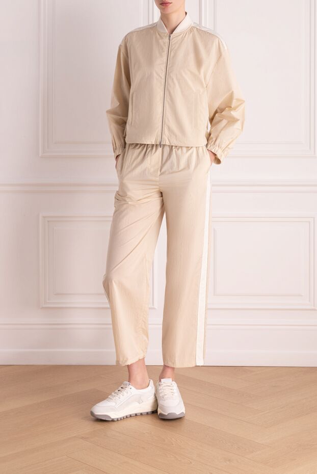 Peserico women's tracksuit with stand-up collar beige 178368 - photo 2