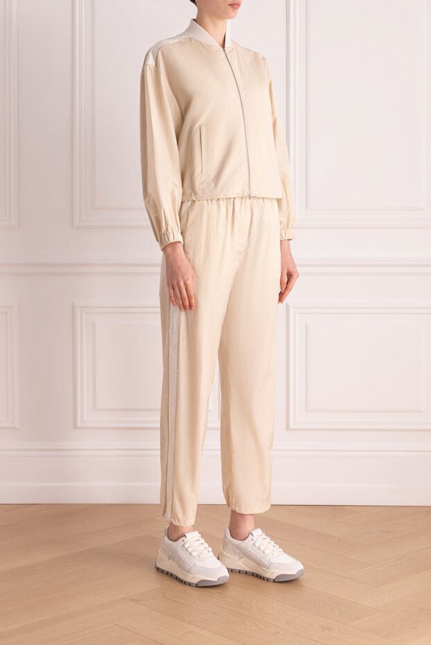 Peserico women's tracksuit with stand-up collar beige 178368 - photo 3