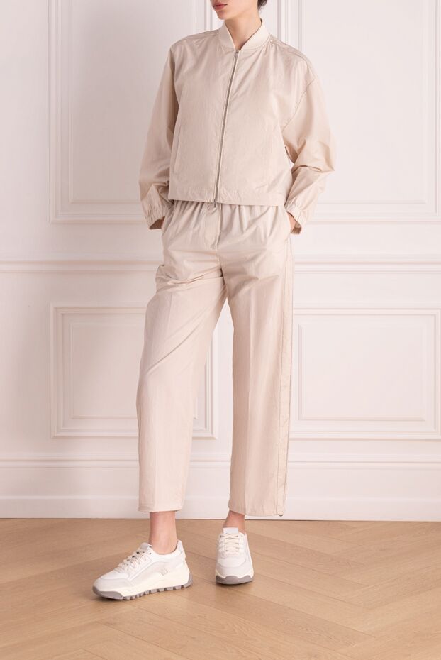 Peserico women's beige suit for walking with a stand-up collar 178369 - photo 2
