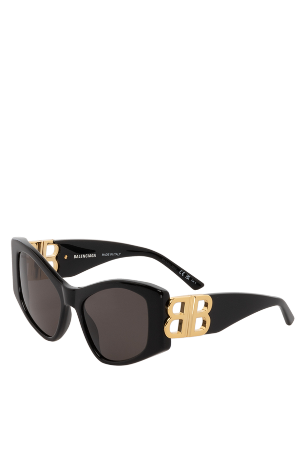 Balenciaga women's chunky black sunglasses with accents on the temples 178398 - photo 3