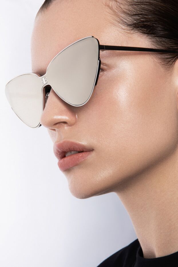 Balenciaga women's metal sunglasses with mirrored lenses 178399 - photo 2