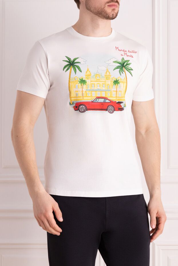 MC2 Saint Barth біла футболка із яскравим літнім малюнком міста monte carlo 178430 - фото 3