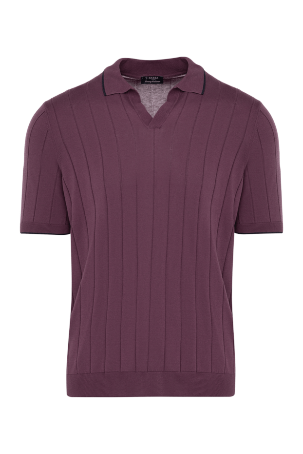 Barba Napoli purple textured polo shirt with vertical ribbing (markdown) 195789 - photo 1