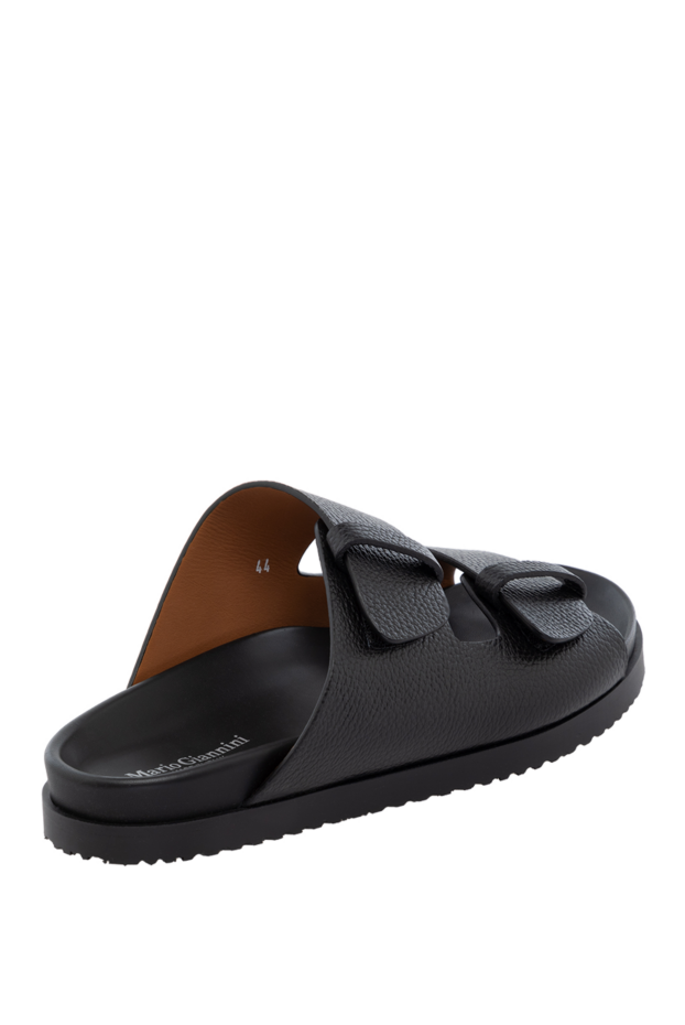 Doucal`s black leather flip-flops with anatomical insole and double strap 178467 - photo 3