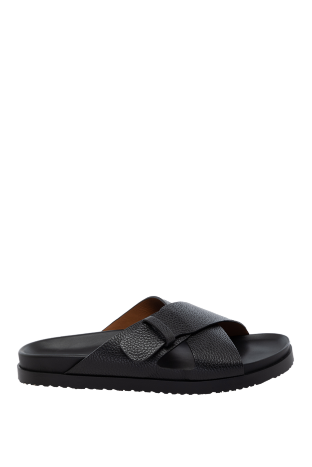 Doucal`s man black men's genuine leather flip-flops buy with prices and photos 178469 - photo 1