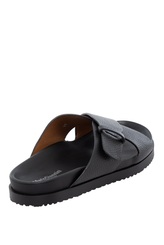 Doucal`s black leather cross-strap slides with a soft insole 178469 - photo 3