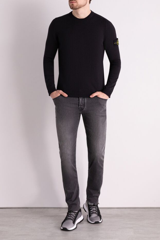 Stone Island man men's blue long sleeve cotton jumper buy with prices and photos 178485 - photo 2