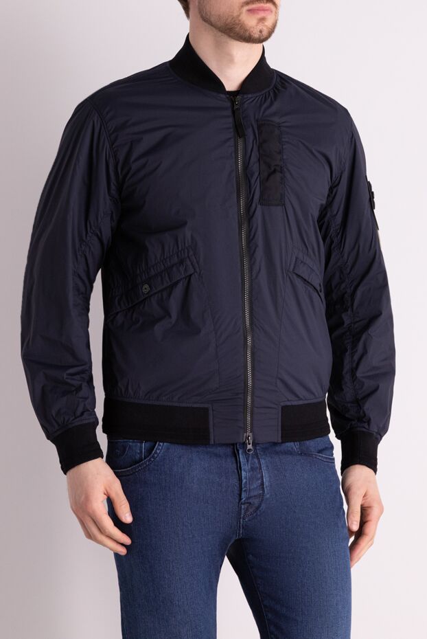 Stone Island lightweight blue jacket with a zipper and logo on the sleeve 178494 - photo 3