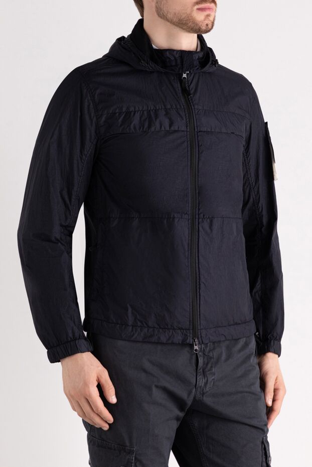 Stone Island black men's windbreaker with pockets and an adjustable hood 178500 - photo 3