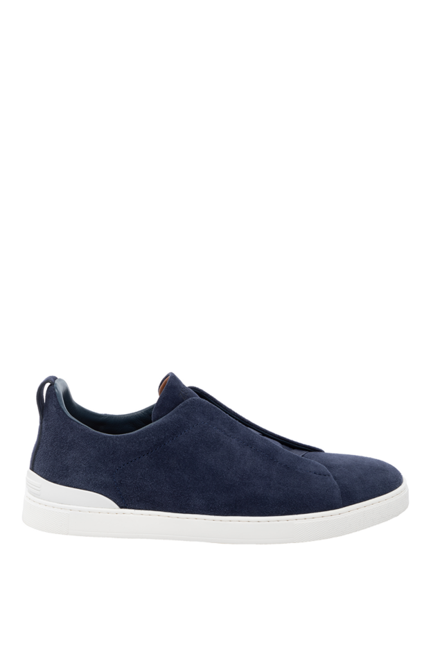 Ermenegildo Zegna man men's blue suede sneakers buy with prices and photos 178510 - photo 1