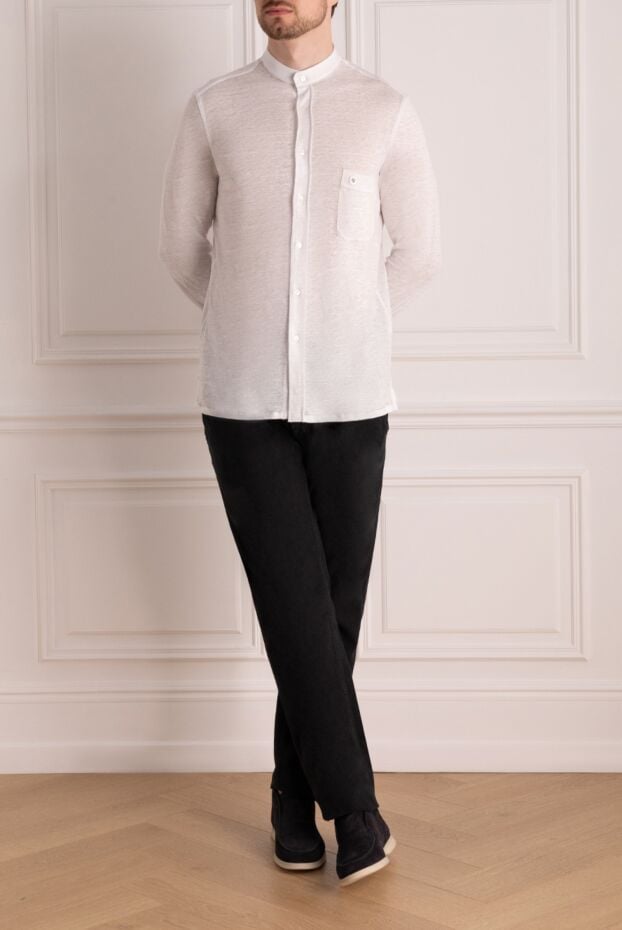 Stefano Ricci white men's shirt made of linen 178516 - photo 2