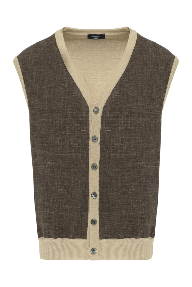 Tombolini man men's brown knitted vest buy with prices and photos 178523 - photo 1