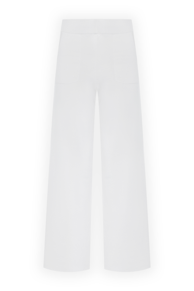 Panicale knitted pants made of cotton and silk for women white 178535 - photo 1