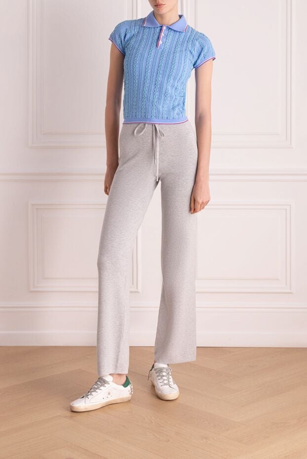 Peserico women's gray cotton knitted pants 178539 - photo 2