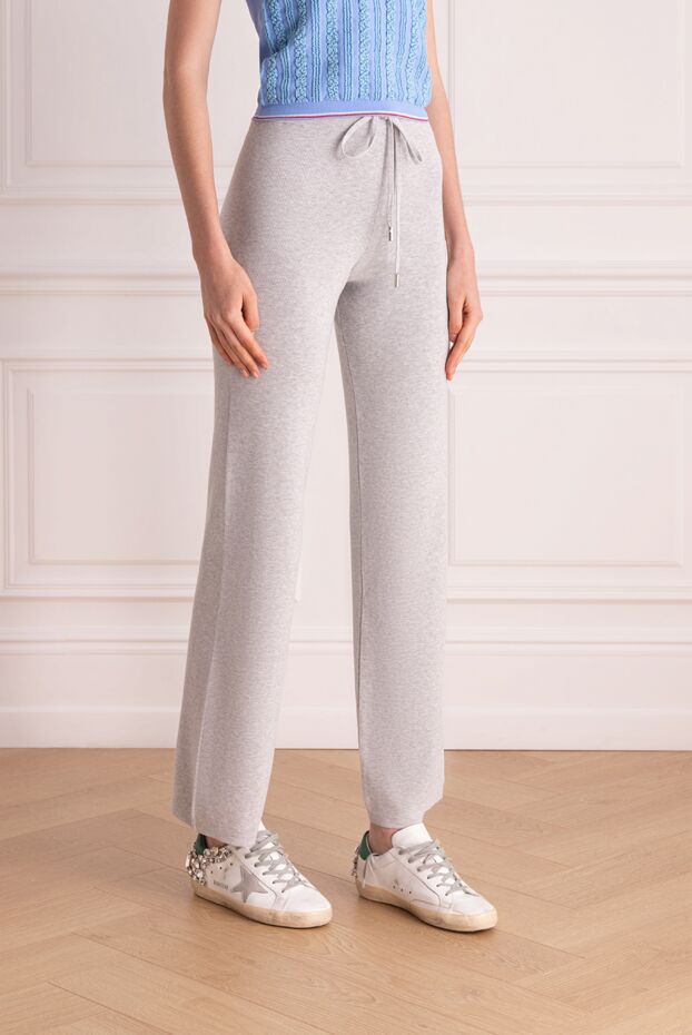 Peserico women's gray cotton knitted pants 178539 - photo 3