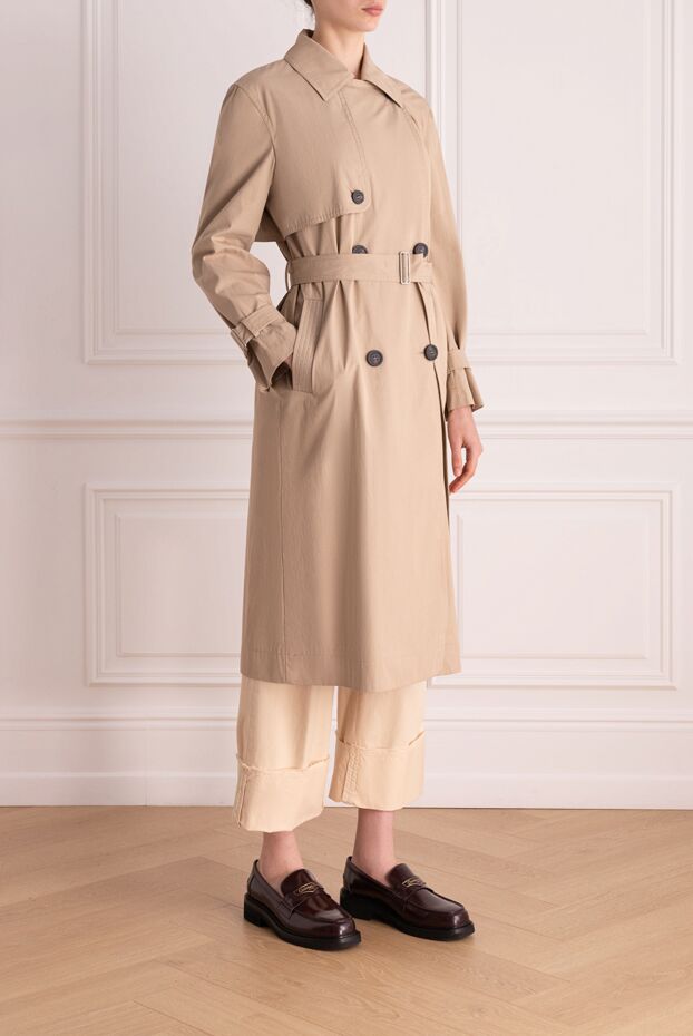 Peserico brown cotton and polyamide coat for women 178545 - photo 3