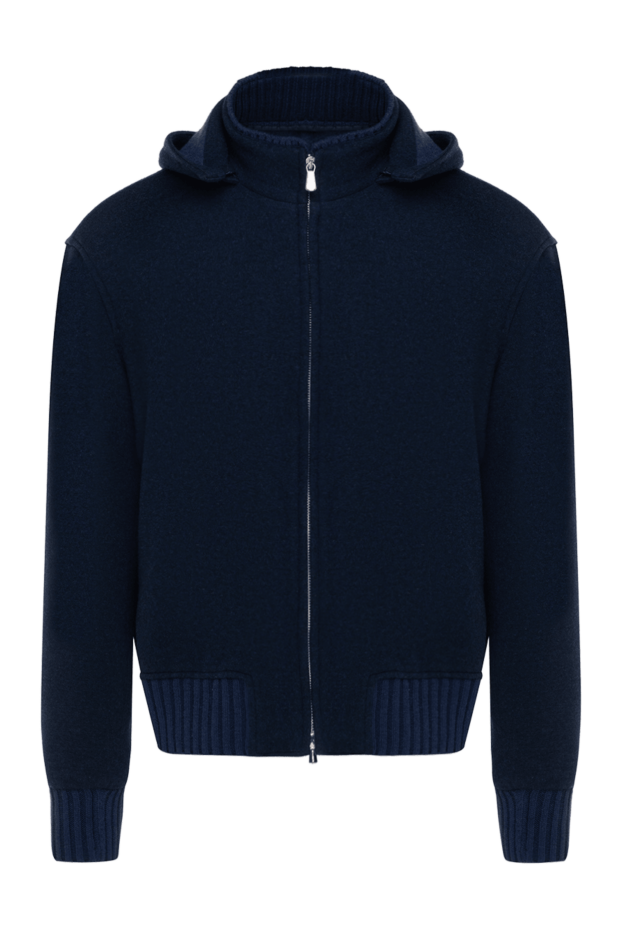 Enrico Mandelli men's blue cashmere jacket with hood 178573 - photo 1