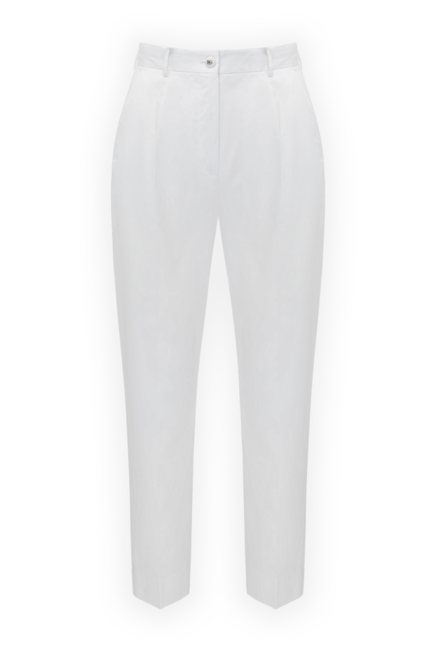 Dolce & Gabbana woman women's white cotton and elastane trousers buy with prices and photos 178588 - photo 1