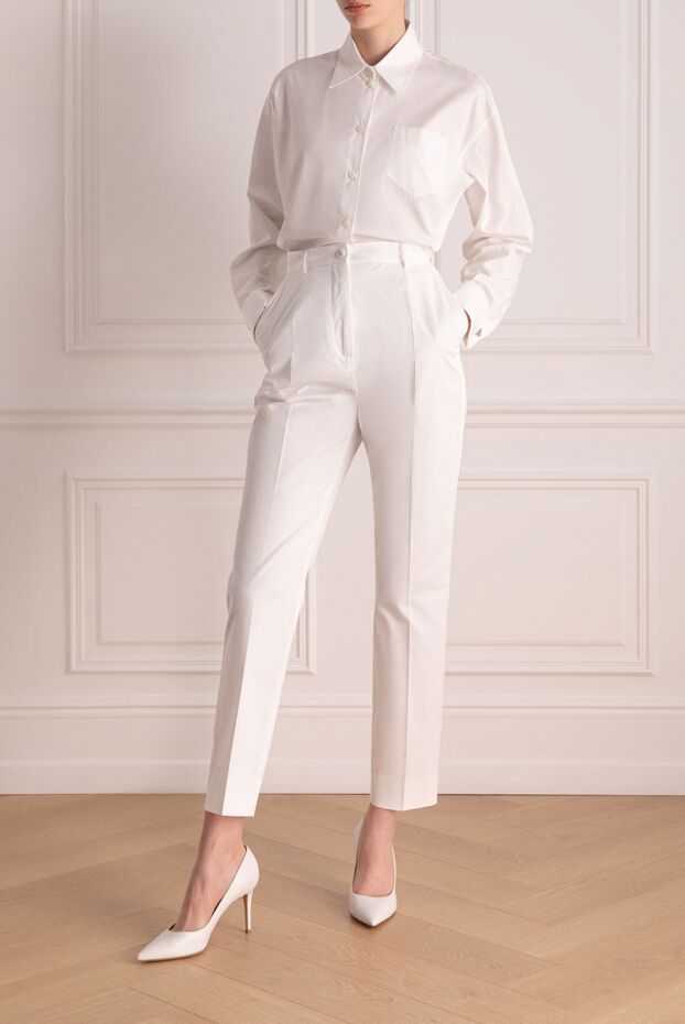Dolce & Gabbana high-waisted, straight-leg white cotton trousers 178588 - photo 3