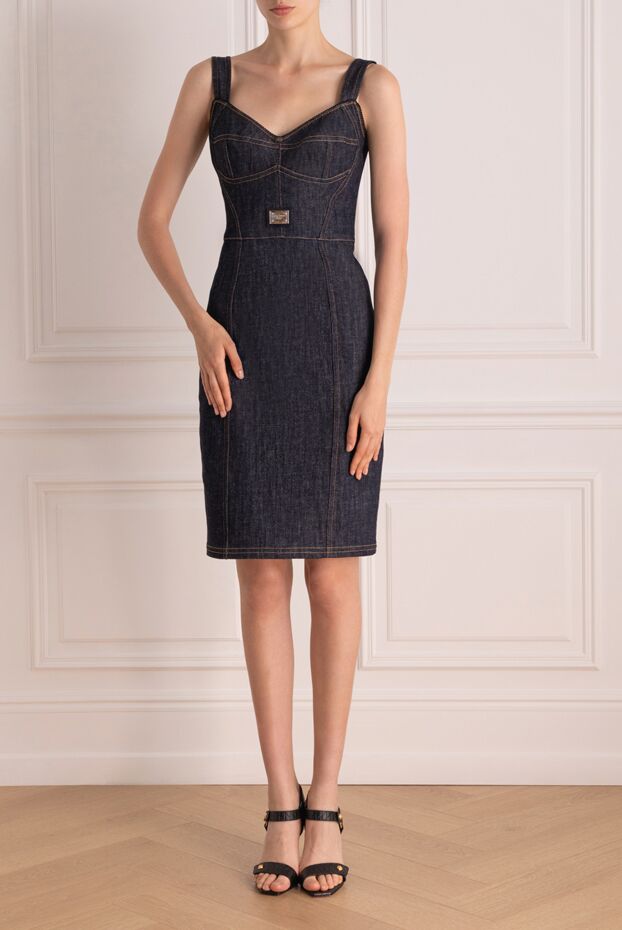 Dolce & Gabbana woman women's blue denim dress buy with prices and photos 178590 - photo 2