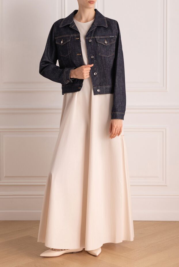 Dolce & Gabbana женские джинсовая куртка из хлопка и эластана синяя женская купить с ценами и фото 178591 - фото 2