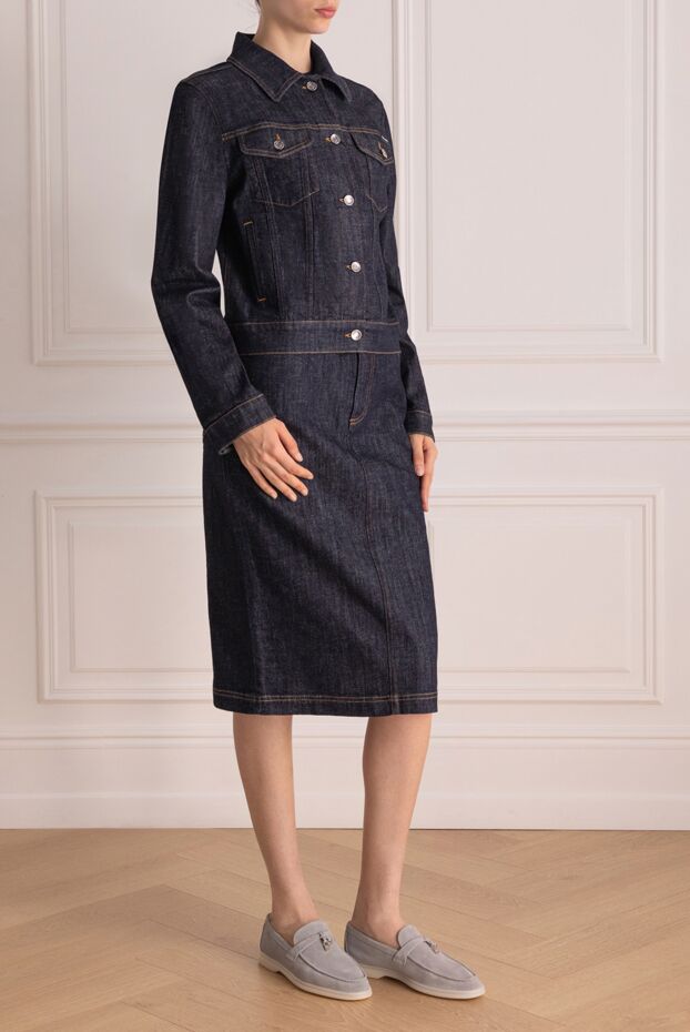 Dolce & Gabbana denim suit with skirt made of cotton and elastane blue for women 178593 - photo 3