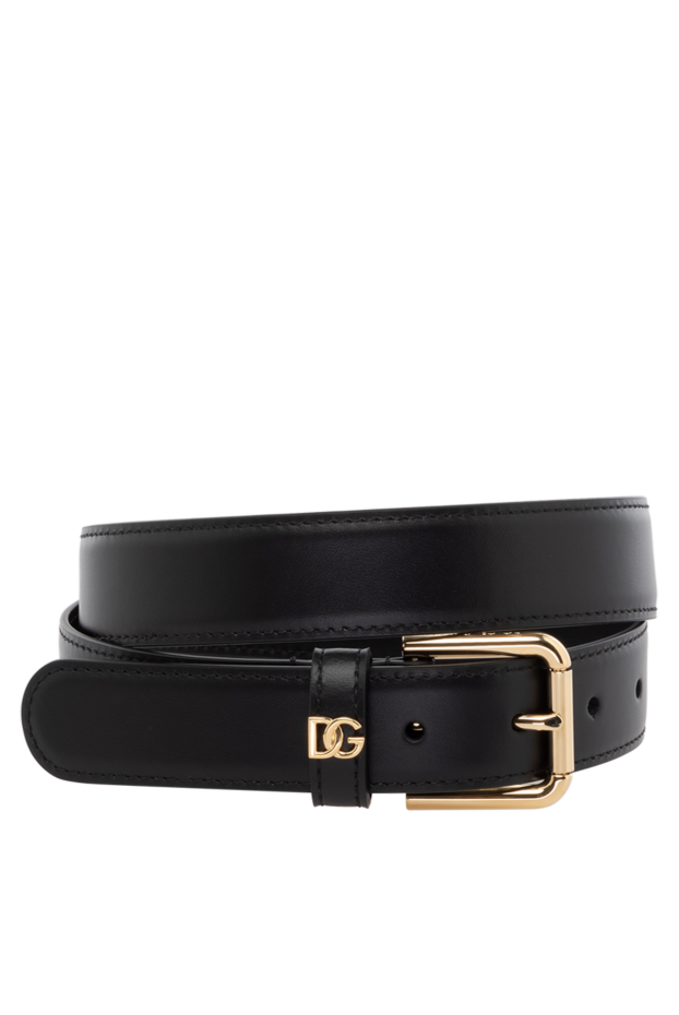 Dolce & Gabbana women's black calfskin belt with dg logo. 178596 - photo 1